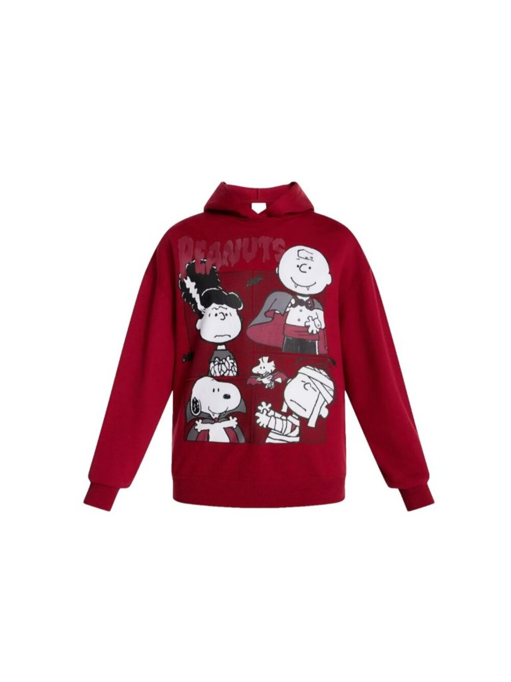 Peanuts Womens Halloween Graphic Fleece Hoodie Large Red